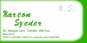 marton szeder business card