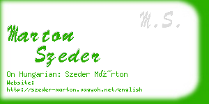 marton szeder business card